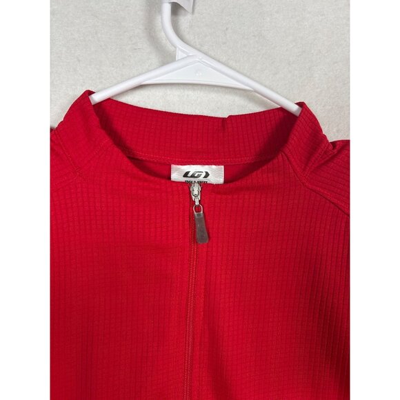 LG Edge 2 Red Jersey L/G 100% Polyester Half-Zip Long Sleeve Cycling Top - Picture 7 of 13